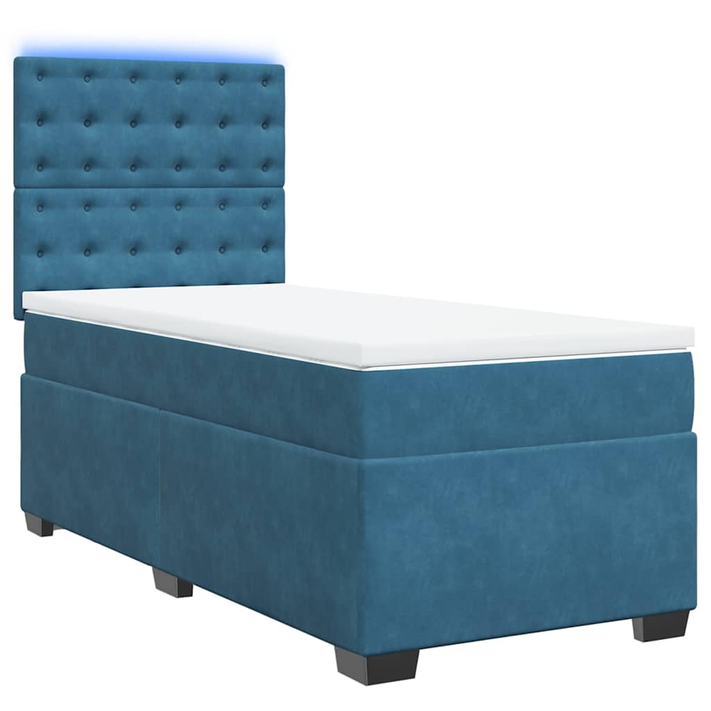 Sommier à lattes de lit avec matelas bleu 100x200 cm vidaXL - 4