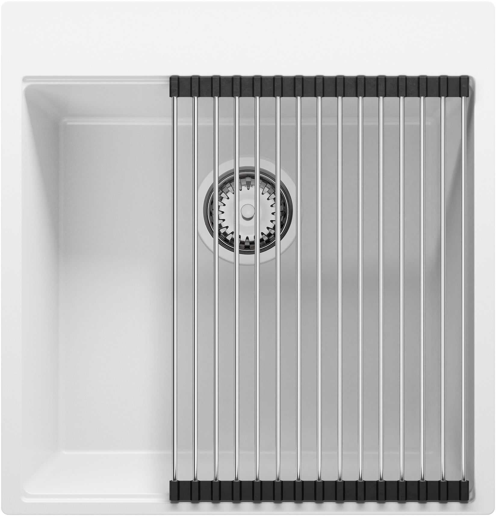 Doafoce Cestino Per Lavello Da Cucina Con Filtro Per Troppopieno E Testa Quadrata Per Troppopieno, In Acciaio Inox, Tubo In PVC Da 110 Mm - Foto 9