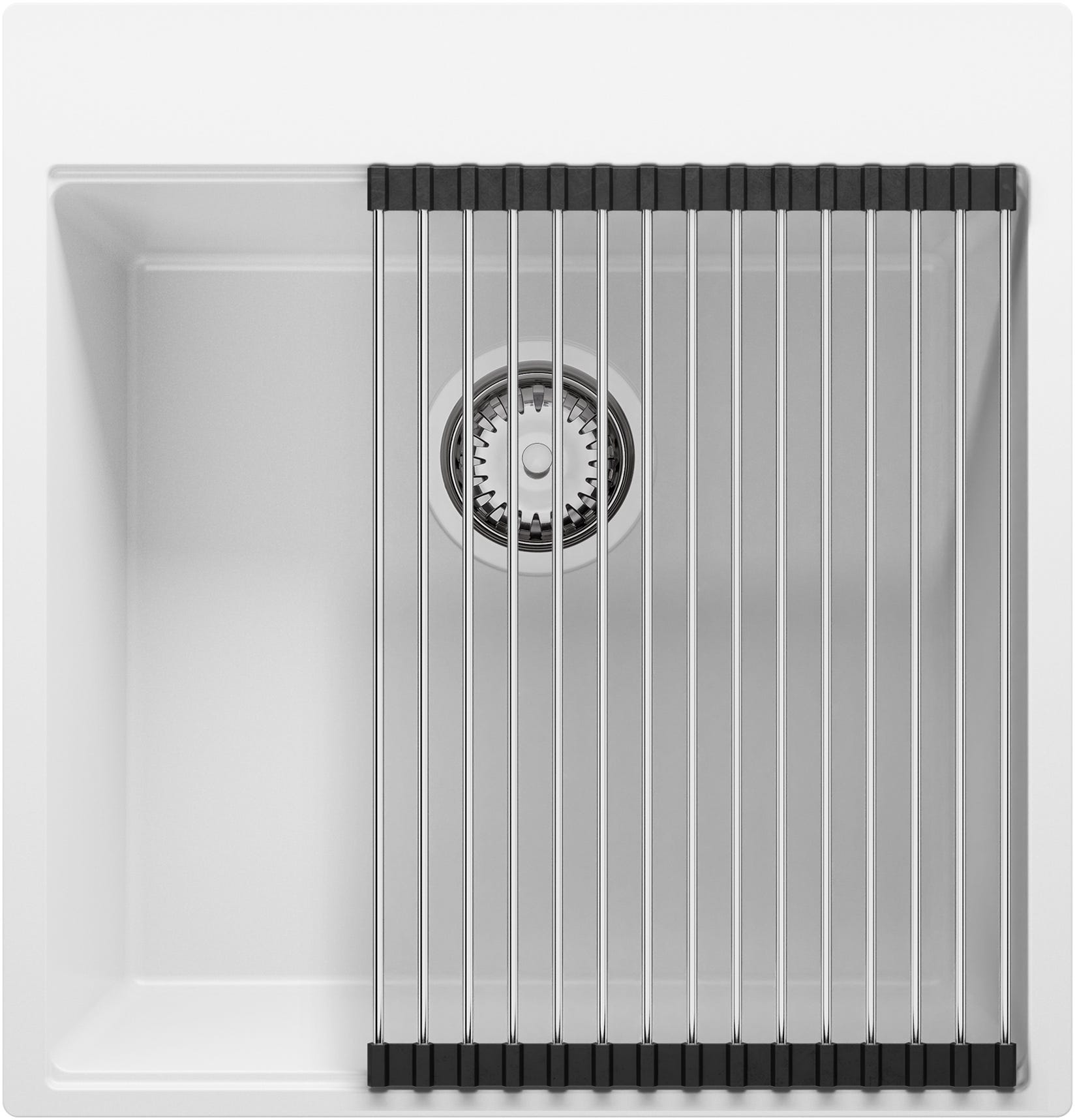 Doafoce Cestino Per Lavello Da Cucina Con Filtro Per Troppopieno E Testa Quadrata Per Troppopieno, In Acciaio Inox, Tubo In PVC Da 110 Mm - Foto 9