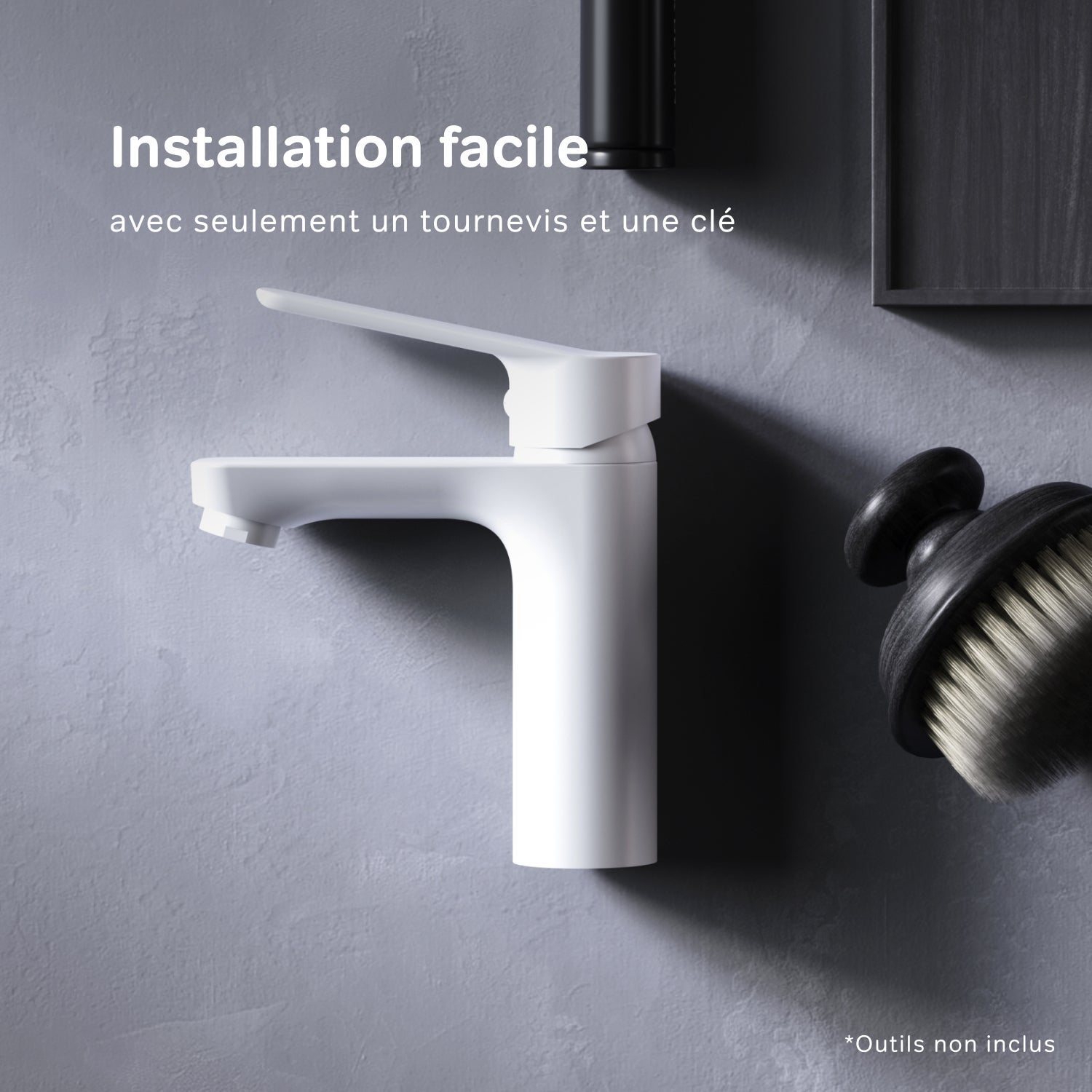 Mitigeur de Lavabo, Robinet de Lavabo avec bonde clic clac, Robinet de lave-mains, Blanc, taille S, FTA82233 AM.PM - 7