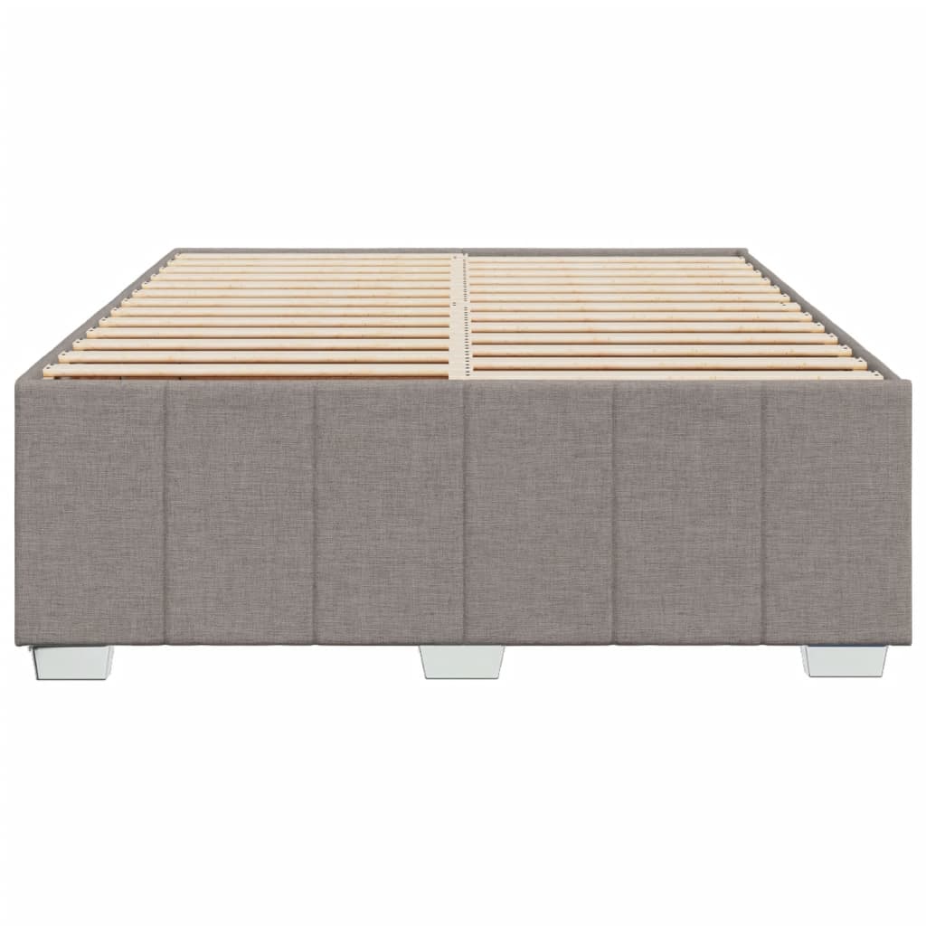 Cadre de lit sans matelas en tissu taupe pour la chambre, 160 × 200 cm - 4