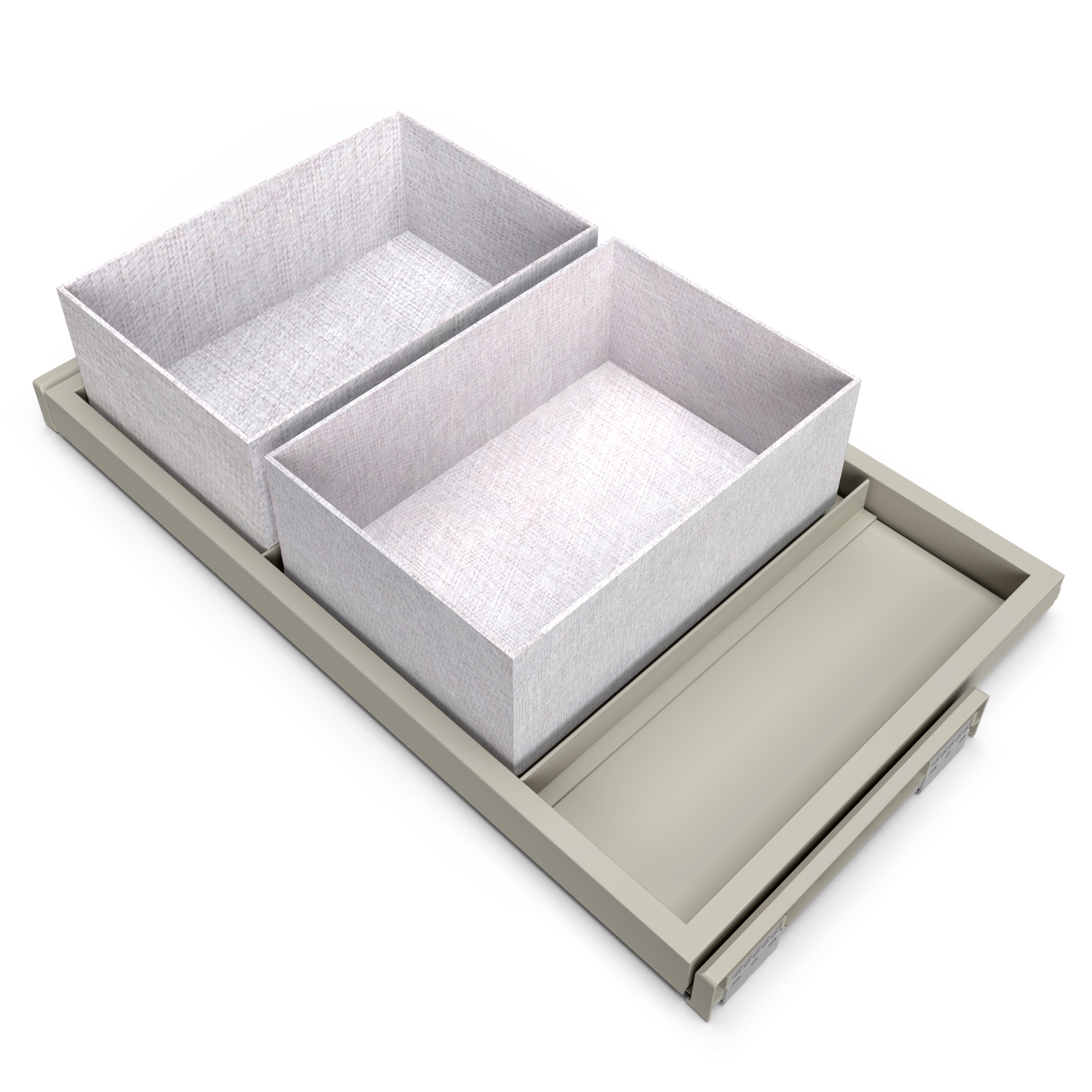 Emuca Komplet tac, 2 kosze organizacyjne i rama prowadnic Soft Close do szaf, regulowana, moduł 800 mm, Kamiennoszary