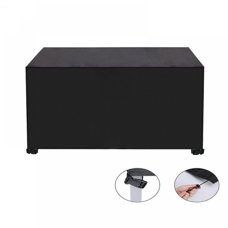 Pokrowiec ochronny na meble ogrodowe, prostokątny, wodoodporny i odporny na promieniowanie UV, tkanina Oxford 420D, kolor czarny, 126 x 126 x 74 cm