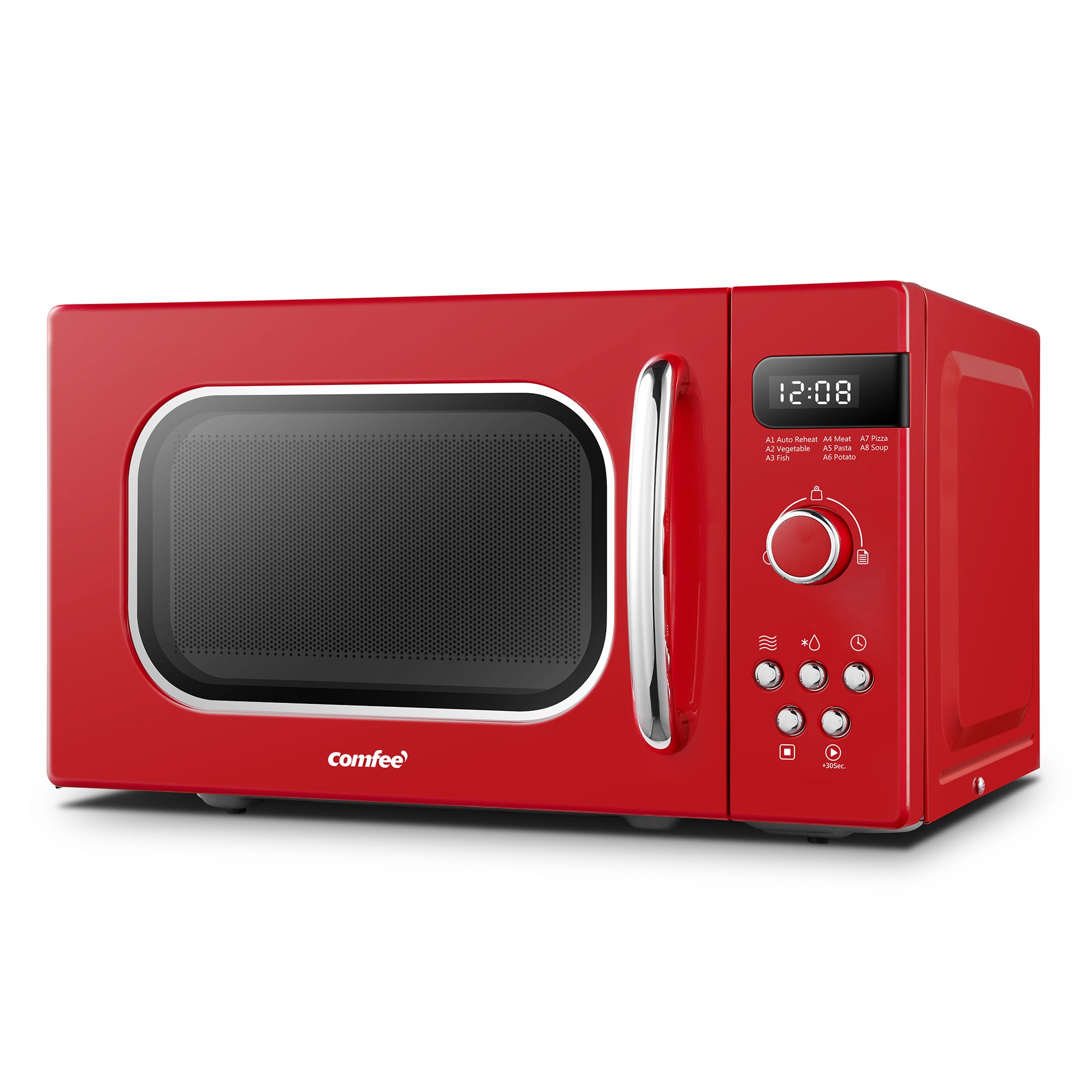 Micro-ondes rétro de 20L - COMFEE CMSRO 20 di rd - 800W - Rouge - 2