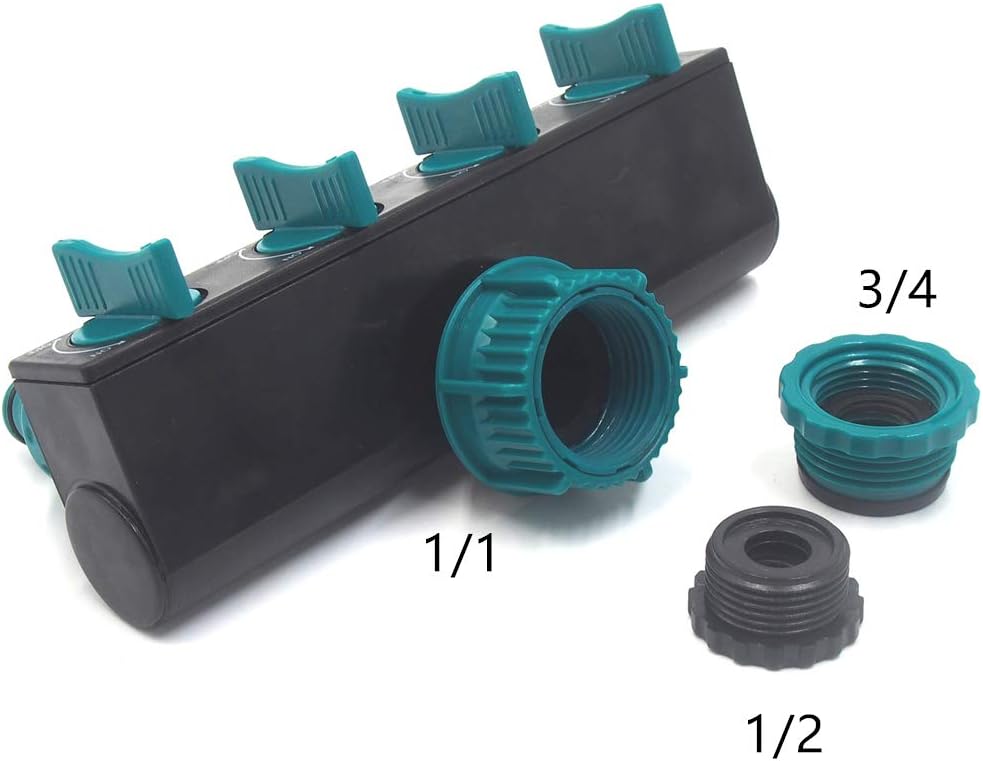 Złącze węża nawadniającego z 4 wyjściami, adapter przedłużający złącze węża ogrodowego, rozdzielacz do dyszy kranowej i selektor - 2