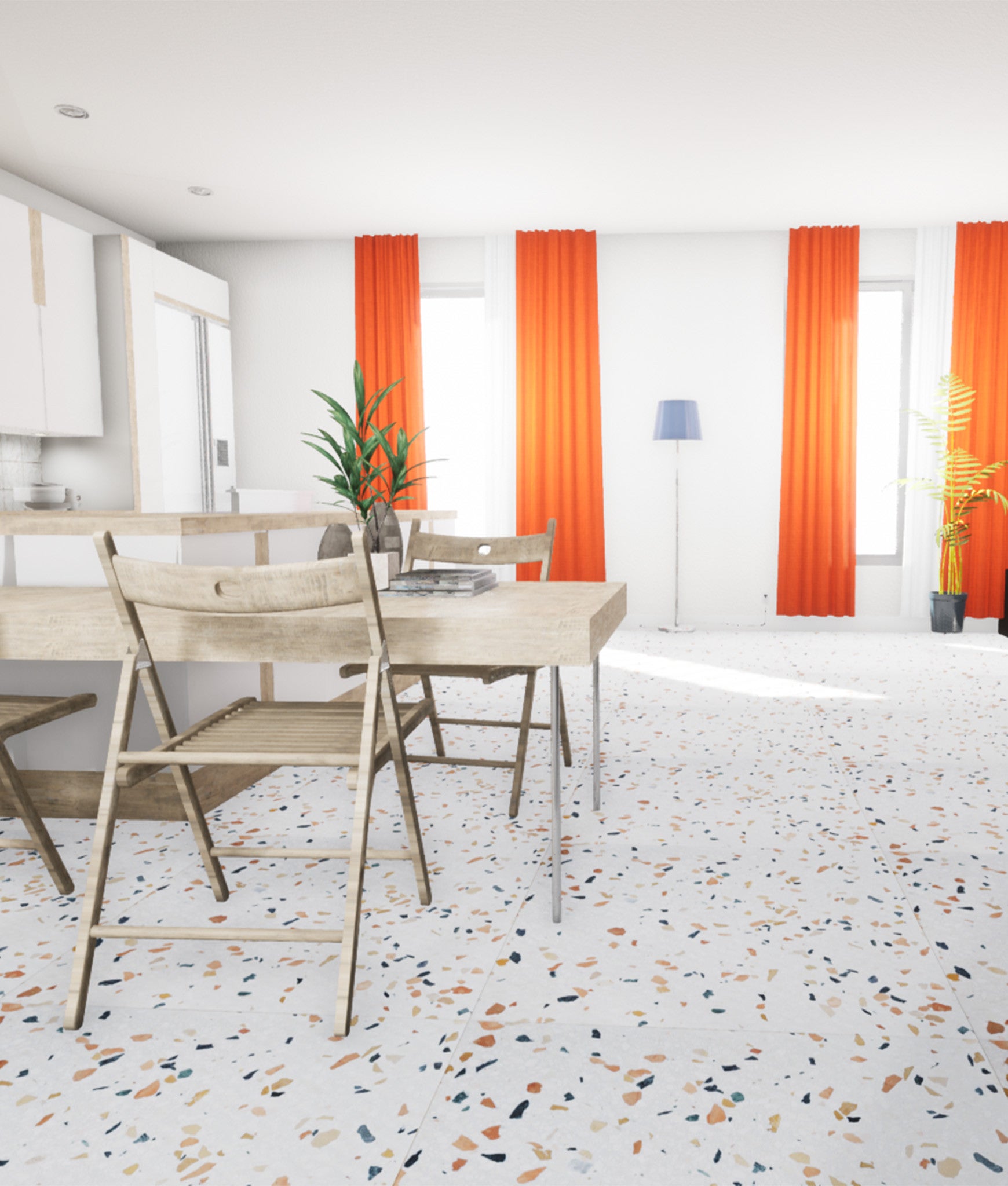 Terrazzo véritable pleine masse MILANO 60x60 cm - C 534 - 2