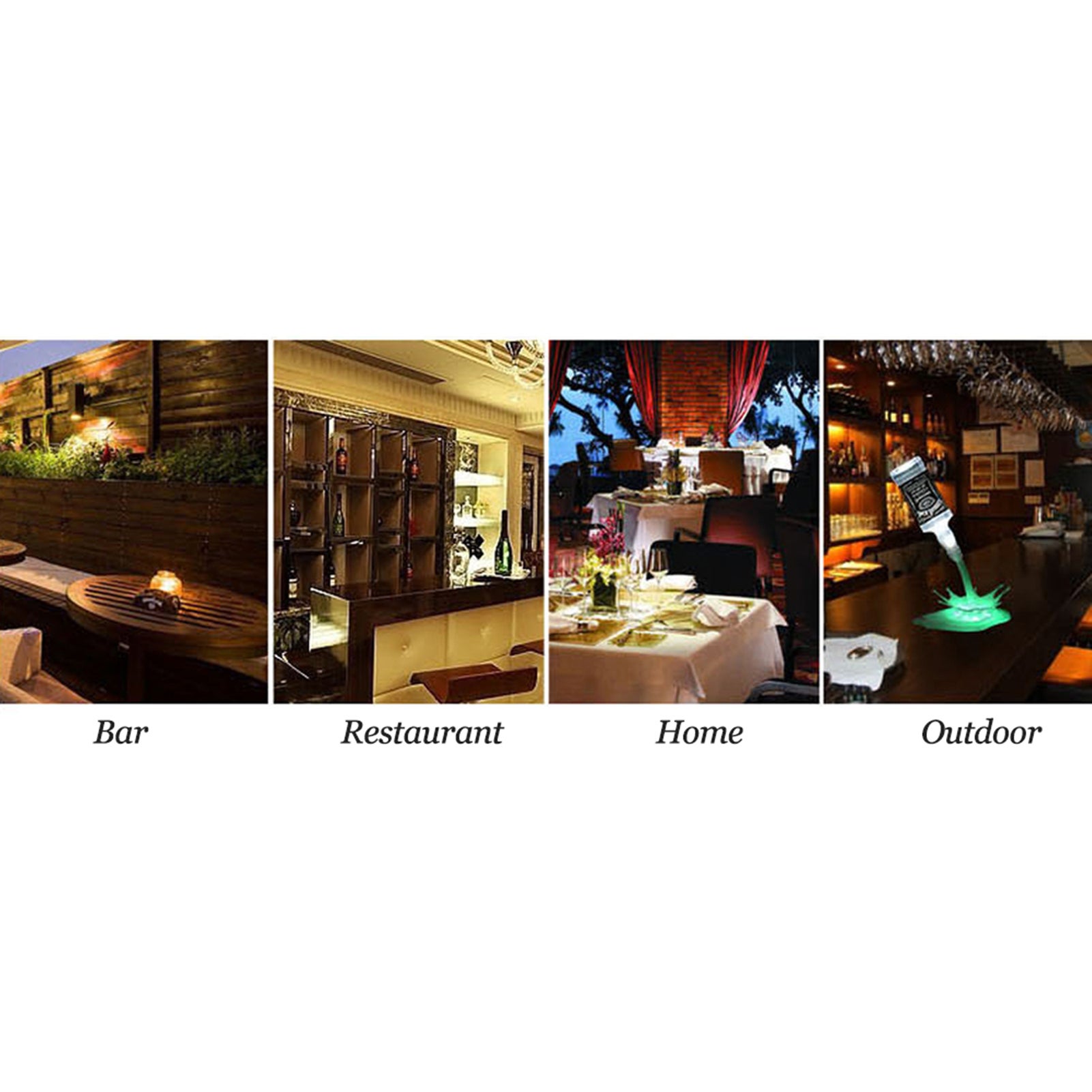 Decorazione portatile a risparmio energetico Bond Bottoir Luce colorata per bottiglia di vino per bar - 6