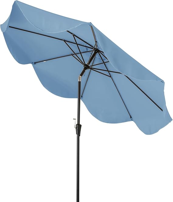 Parasol Ogrodowy Zewnętrzny 280 cm, Parasol z Podwójnym Baldachimem i Korbką, Parasol z Regulacją Nachylenia do Patio, Tarasu lub Balkonu