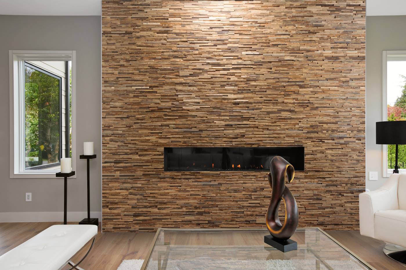Panneau Mural Bois 3D Incognito - Vieux Bois Récupéré Brossé - 72x10cm - Épaisseur 5-24mm - Parement Décoratif - 1m²/14 Panneaux - 2