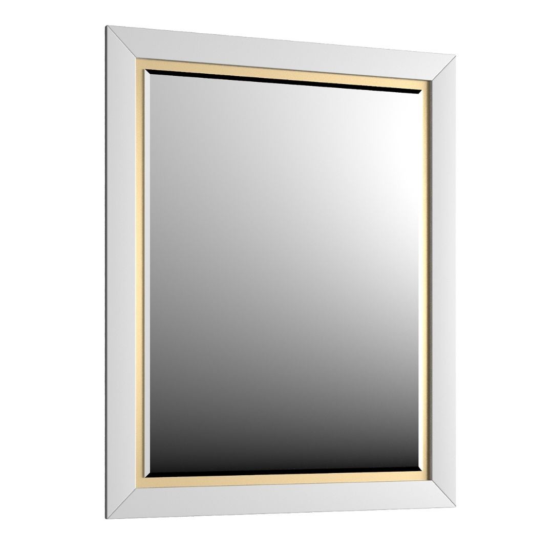 Lustro łazienkowe CHIC 60x80 cm białe półmat/złote