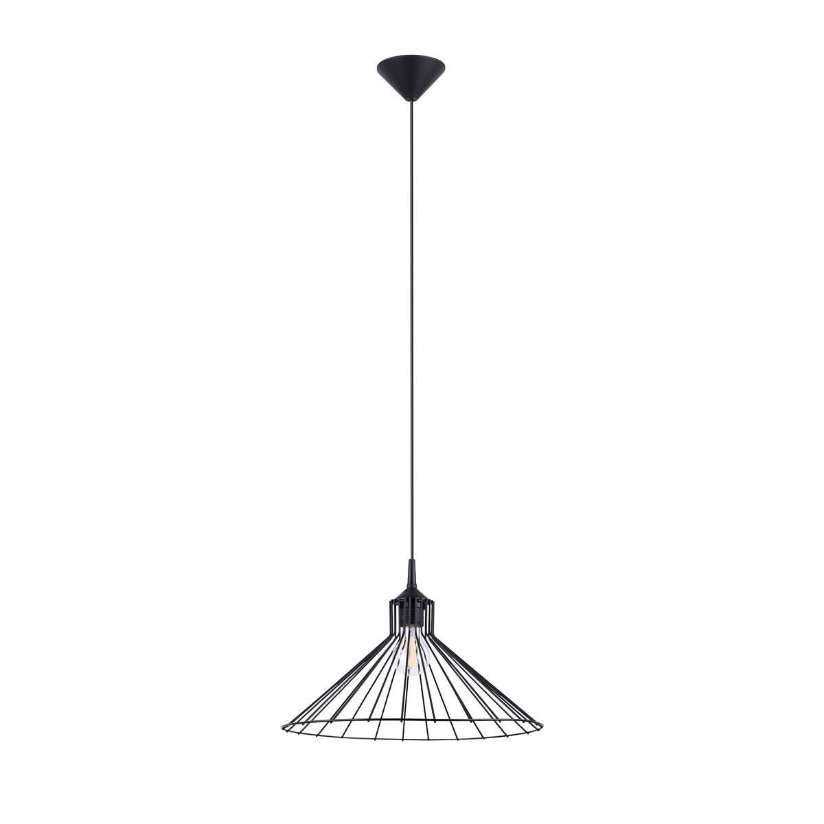 Lampa wisząca Eda czarna 1xE27x15W industrialna wym: 86 x 40 x 40 cm metal Sollux Lighting