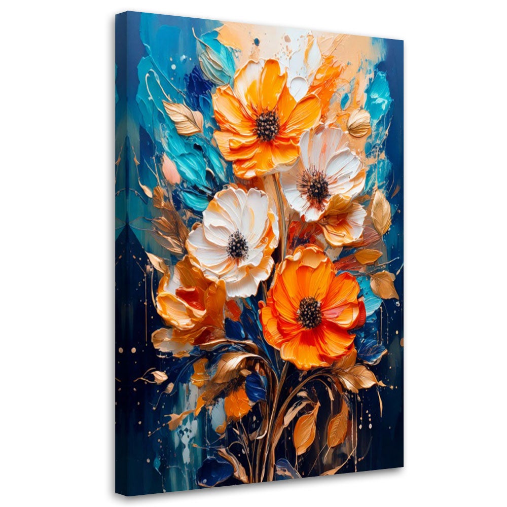 Obraz nowoczesny, Kwiaty Akwarela Pomarańcz 40x60