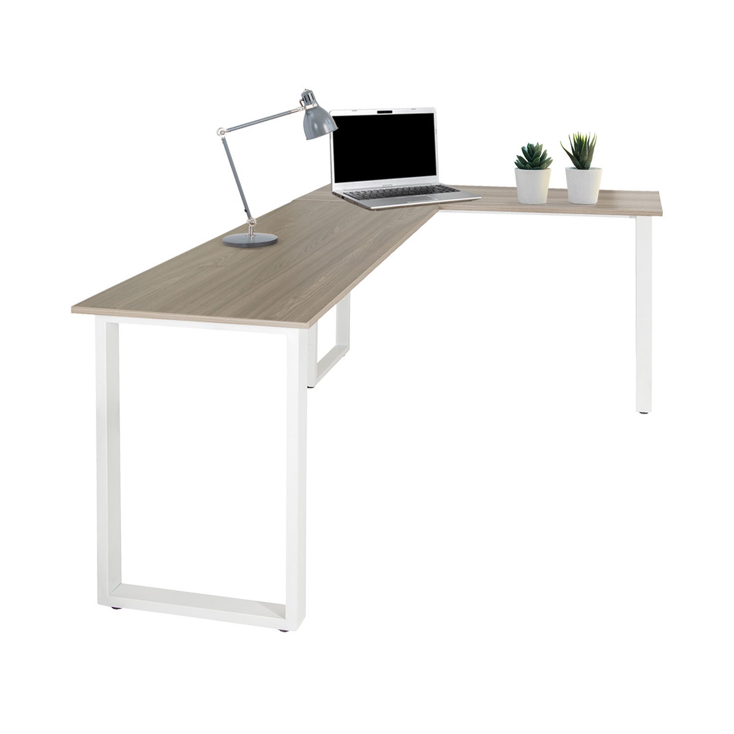 Biurka narożne WORKSPACE BASIC I Szary / biały hjh OFFICE