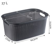 KADAX Panier à Linge de 27L, Bac à Linge en Plastique avec Poignées KADAX Panier à Linge de 27L, Bac à Linge en Plastique avec Poignées