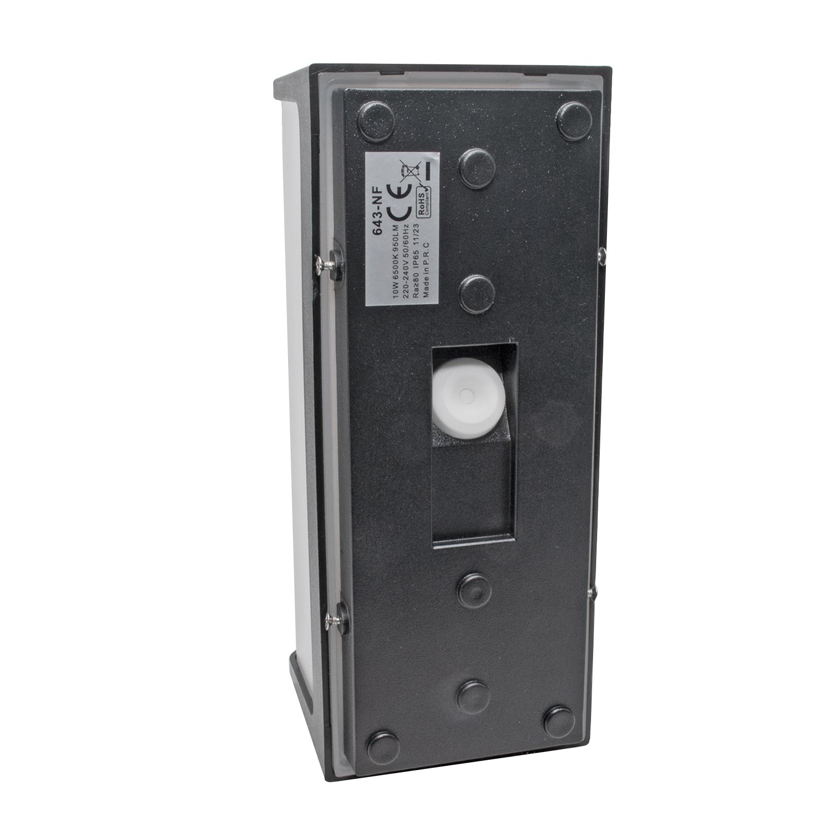 Aplique moderno lámpara impermeable IP65 LED 10W salida 95W aplique de bajo consumo jardín entrada balcón 230V NEGRO 6500K - 5