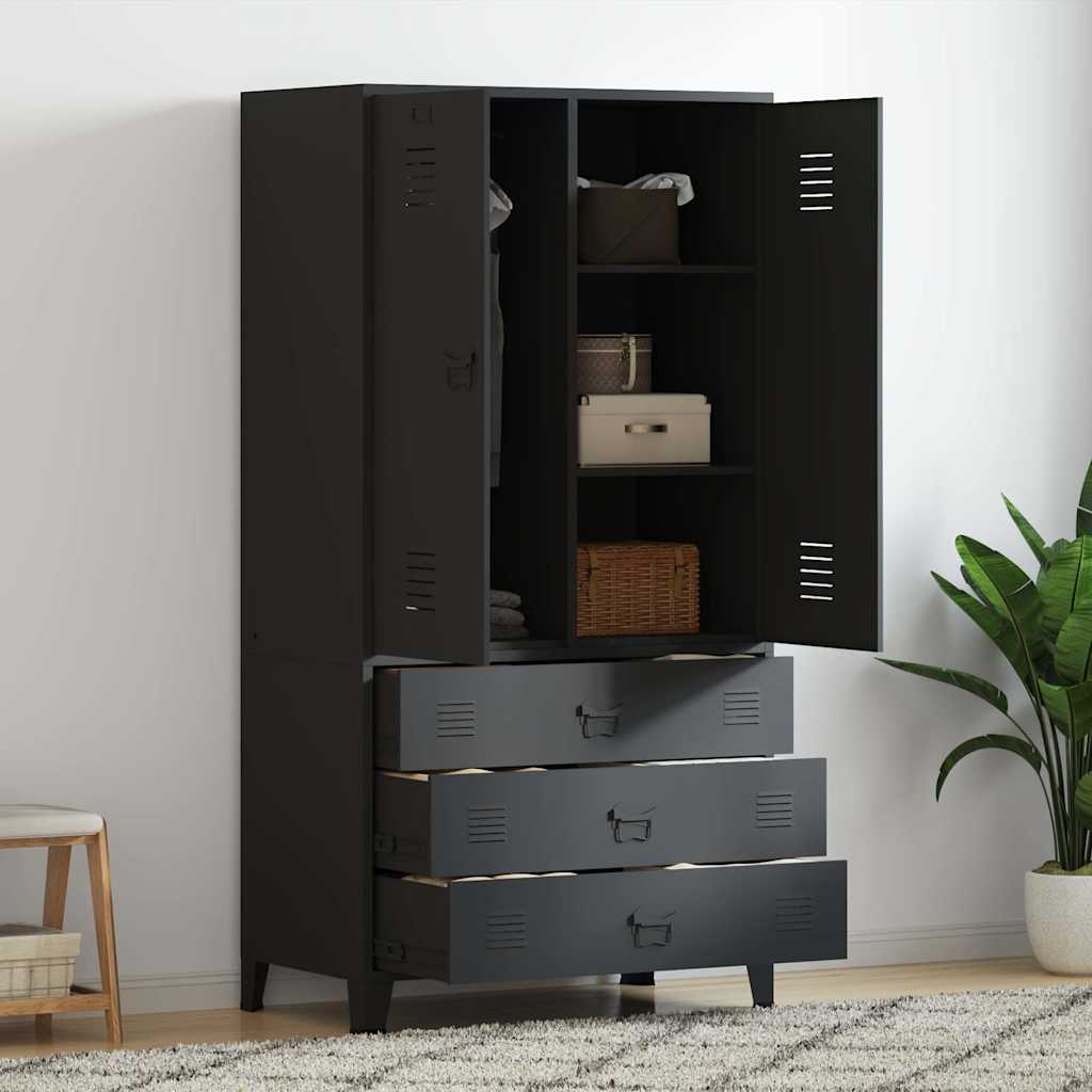 Vidaxl Armario Industrial De Metal 90X50x180 Cm Negro , Leroy Merlin