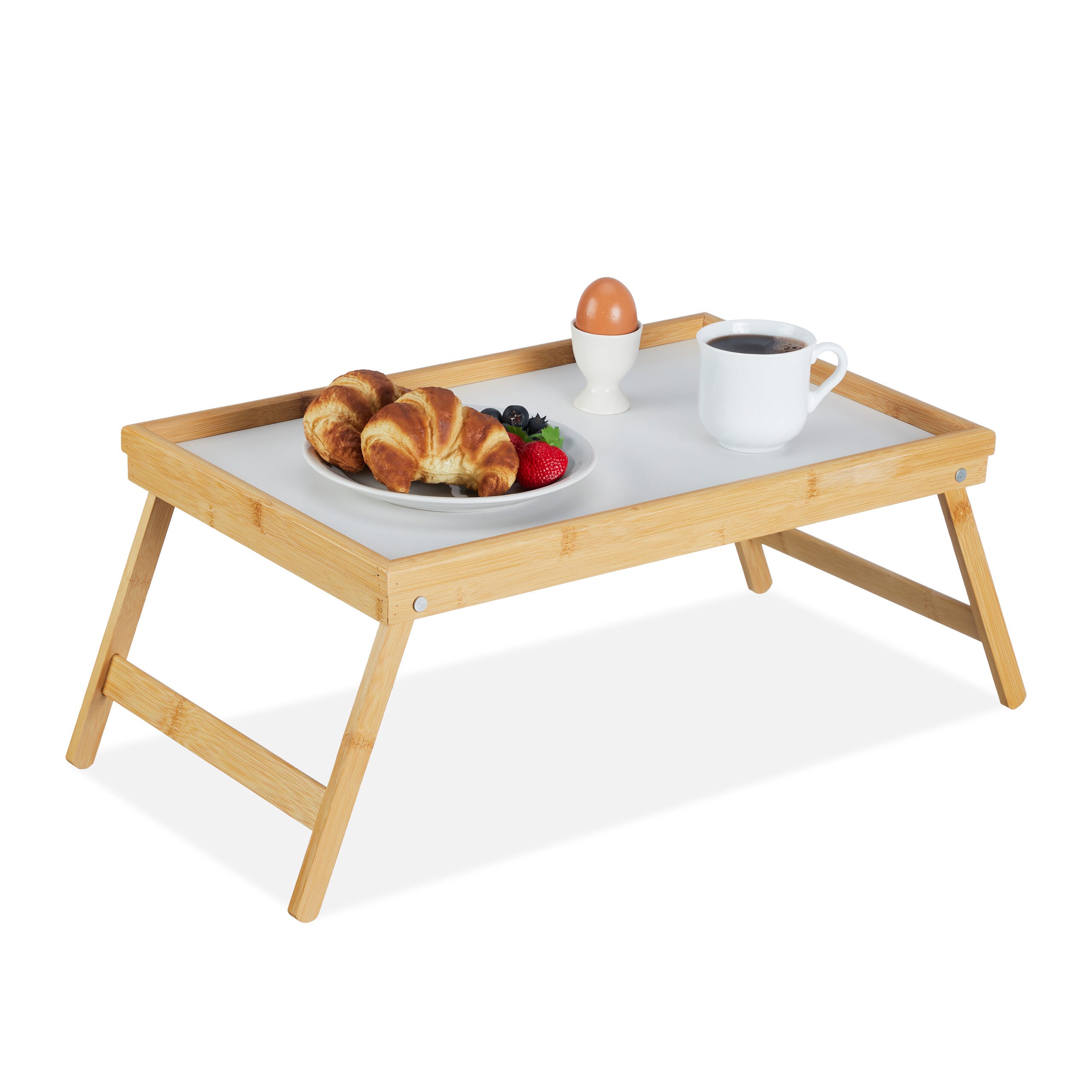 Plateau de lit portable en bambou avec pieds pliables Plateau de lit portable en bambou avec pieds pliables