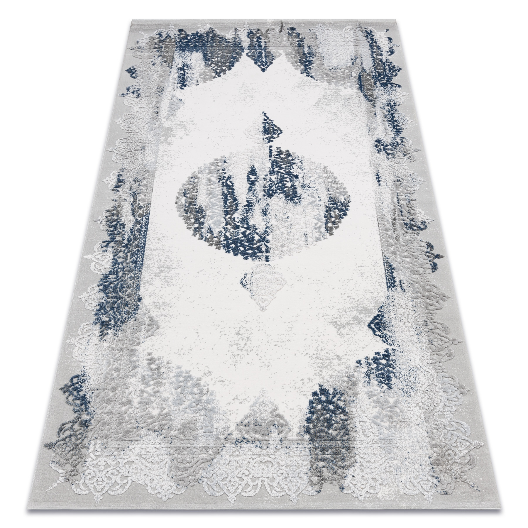 Dywan AKRYL VALS 5040 Przecierany ornament niebieski / szary 100x200 cm