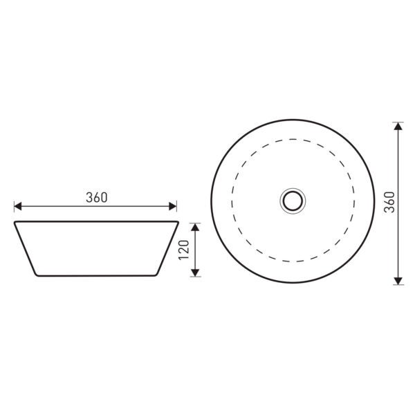 Umywalka nablatowa KR-79 biała KERRA - 2