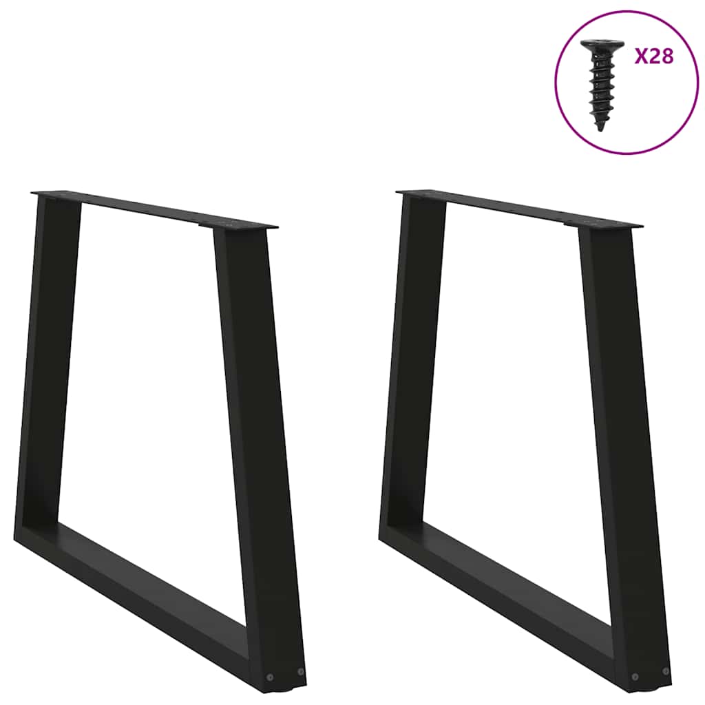 Pernas de mesa de jantar em forma de V 2 unidades de aço preto - COMFORTXL - 3