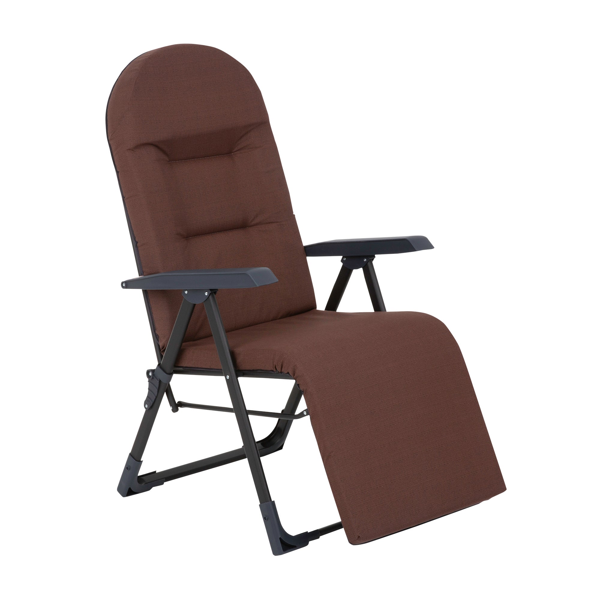 Fotel ogrodowy rozkładany Galaxy Plus Black Edition z podnóżkiem brązowy Patio
