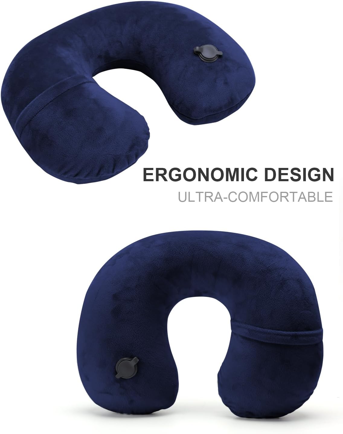 Oreiller De Voyage Gonflable Ergonomique - Soutien Cou Et Tête - Pour Avion Et Voyages