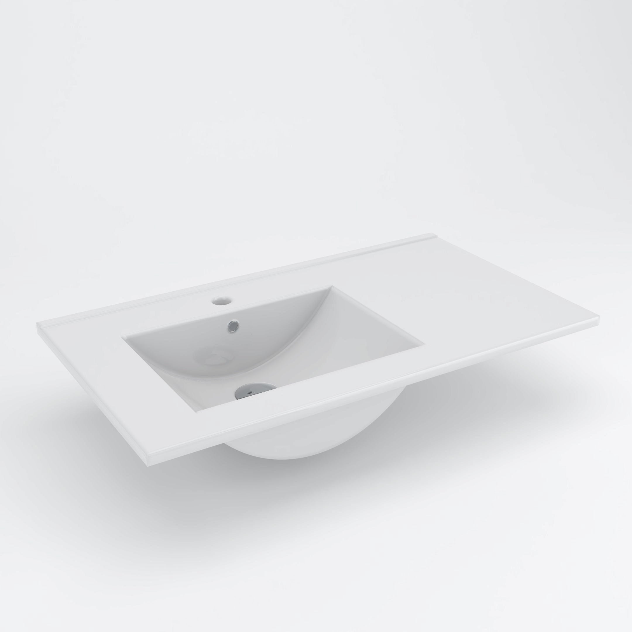 Meuble de salle de bain vasque déportée 2 tiroirs OLYMPE et miroir Led STAM - hibernian (bois blanchi) - 80cm - 7