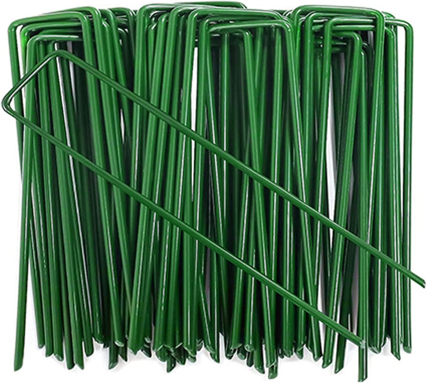 Zielone paliki do trawy, 3 mm * 40 * 150 mm, 100 sztuk nierdzewnych palików do mocowania ogrodzeń, namiotów i tkanin wodoodpornych.