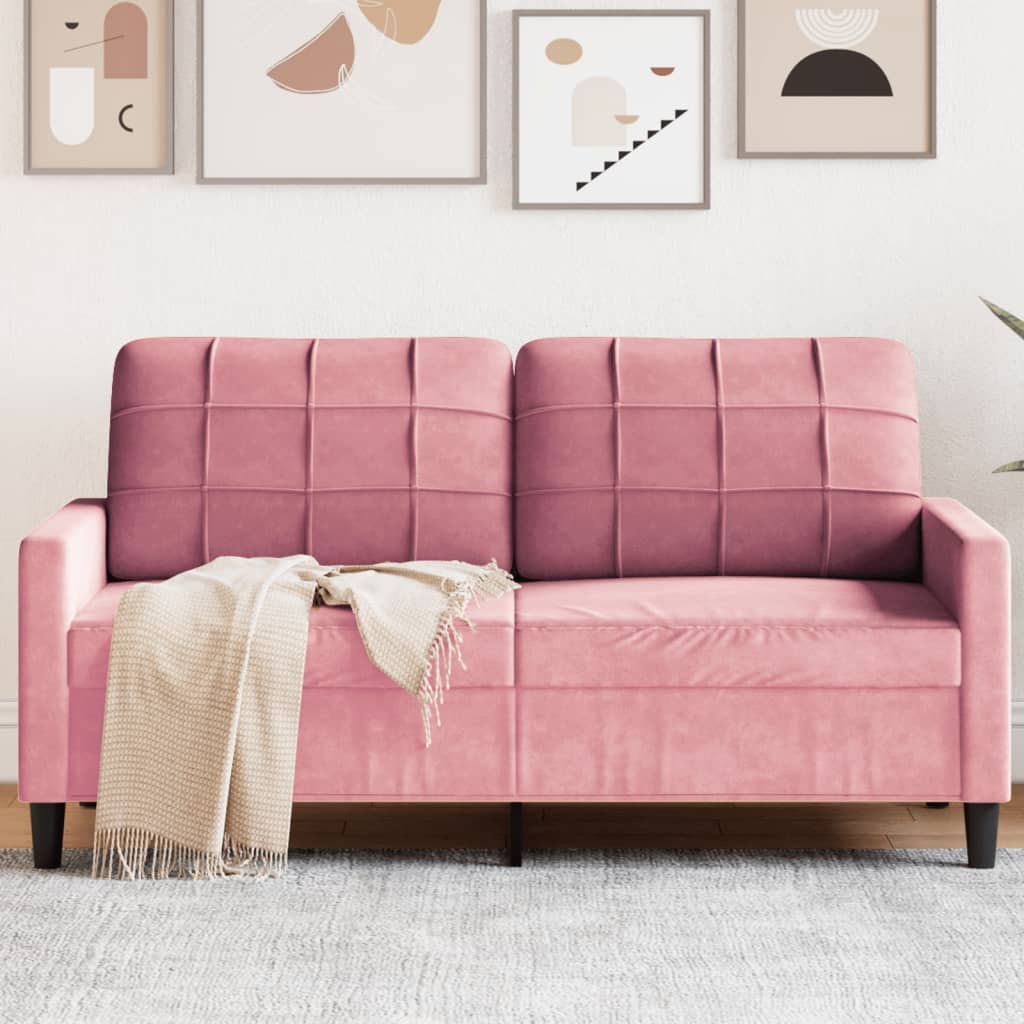 Maison Exclusive Divano a Posti Rosa 140 cm in Velluto Leroy