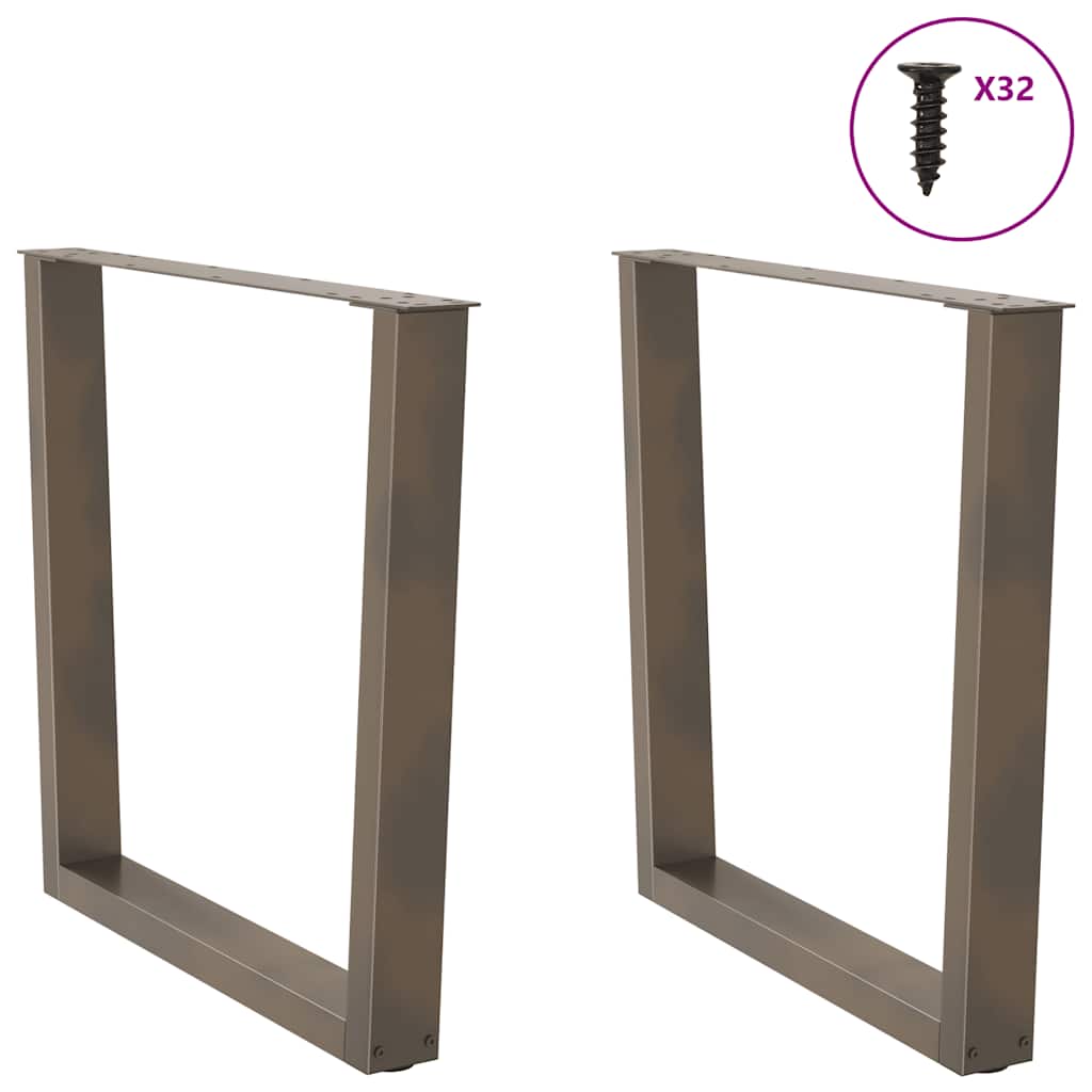 Maison Exclusive - Pieds de table à manger en forme de V, 2 pièces, acier l, 90 x (72-73,3) cm - 3