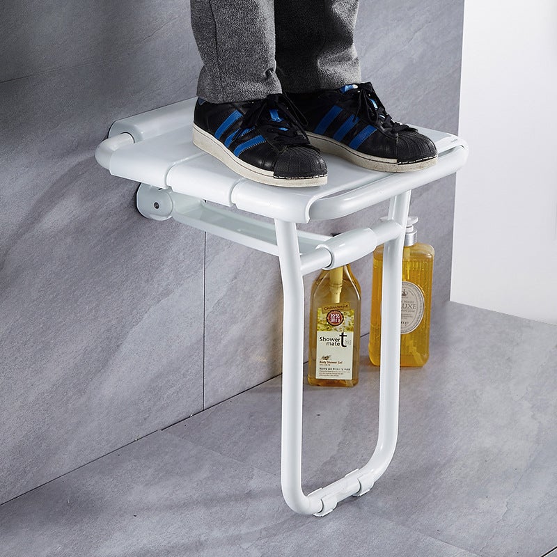 Tabouret de douche mural pliable Tabouret de siège mural ABS pour personnes âgées/handicapées Tabouret de siège antidérapant - 2