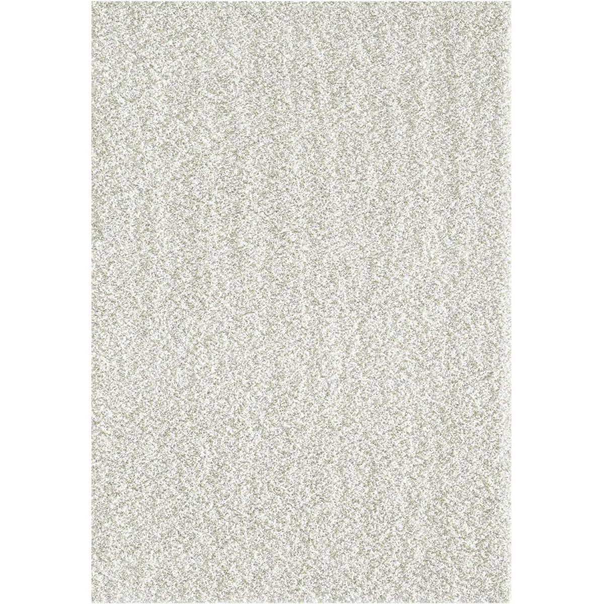 Tapis longs poils shaggy 120x170 rectangle tissé crème motif uni SIMPLE ...
