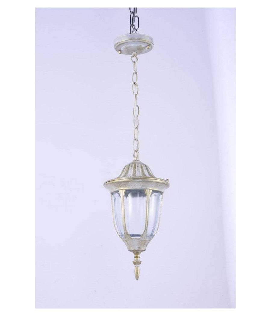 Trade Shop - Lanterna Sospesa Da Soffitto Lampada Giardino Retrò Per Esterno Con Catena - Oro - 4