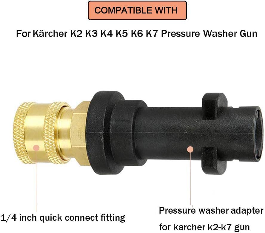 Adaptateur Connexion Rapide M22x14 Pour Nettoyeur Haute Pression - Compatible Karcher K2 K3 K4 K5 K6 K7 - Raccord Laiton Et Aluminium - 7