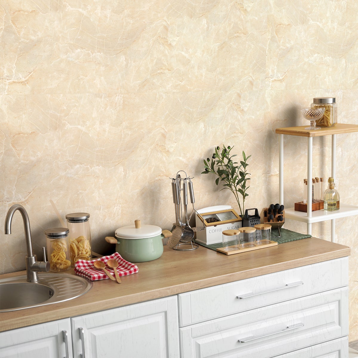 Sticker crédence adhésive - MARBRE SABLÉ - 60x200cm - 3