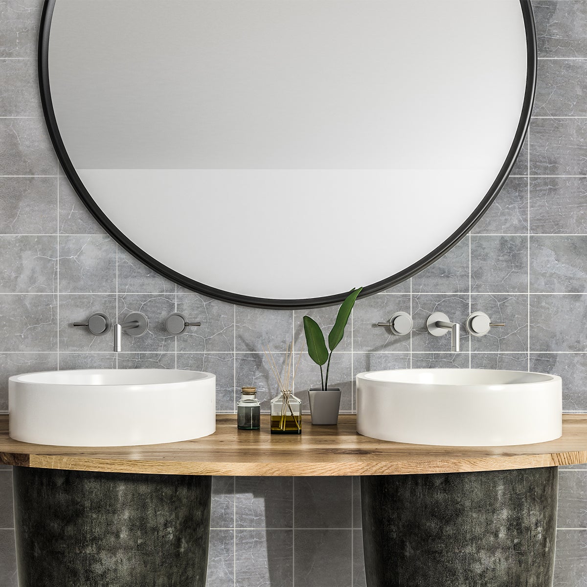 9 adesivi piastrelle calcestruzzo cerato - Sticker adesivo - adesivi murali - 9stickers30x30cm - 5