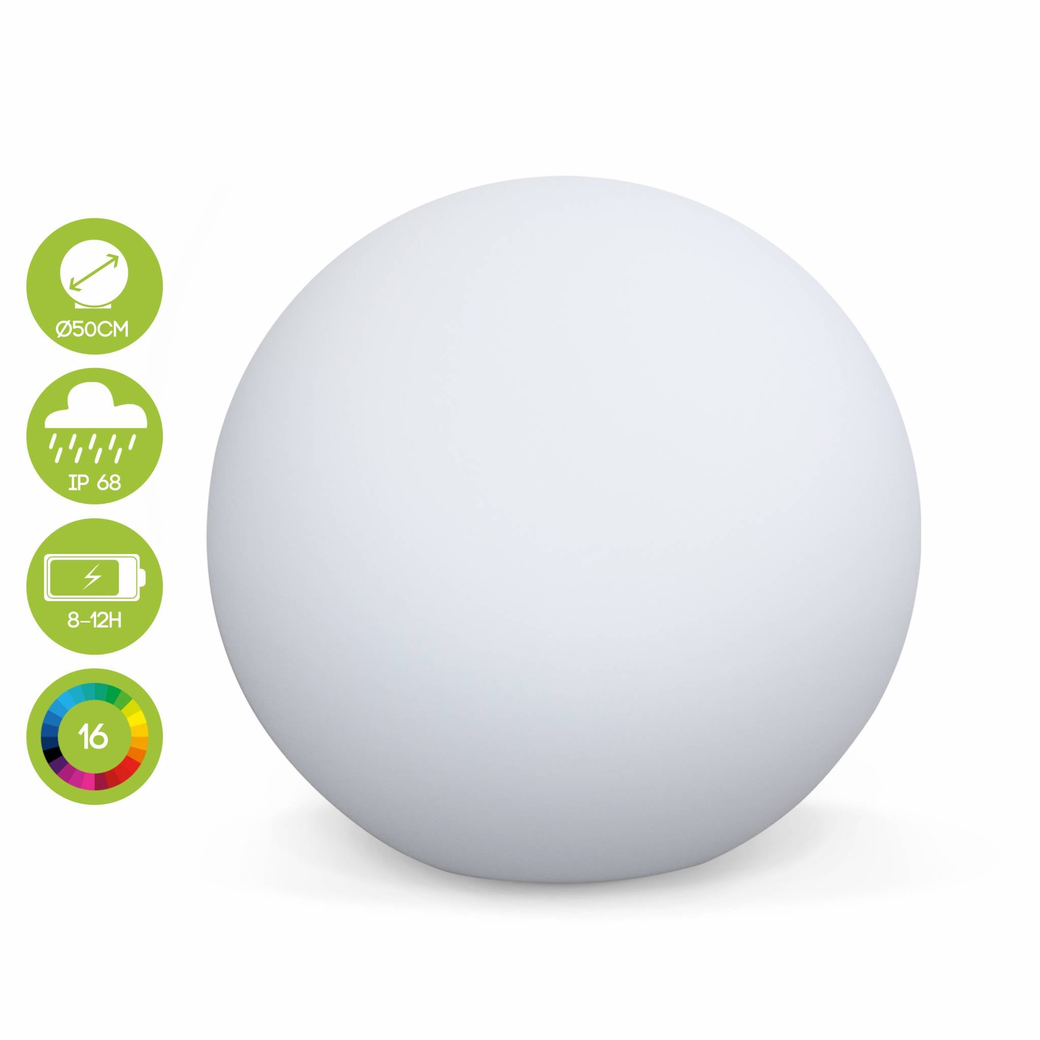 Boule LED 50cm - Sphère décorative lumineuse. 16 couleurs. Ø 50 cm - 7