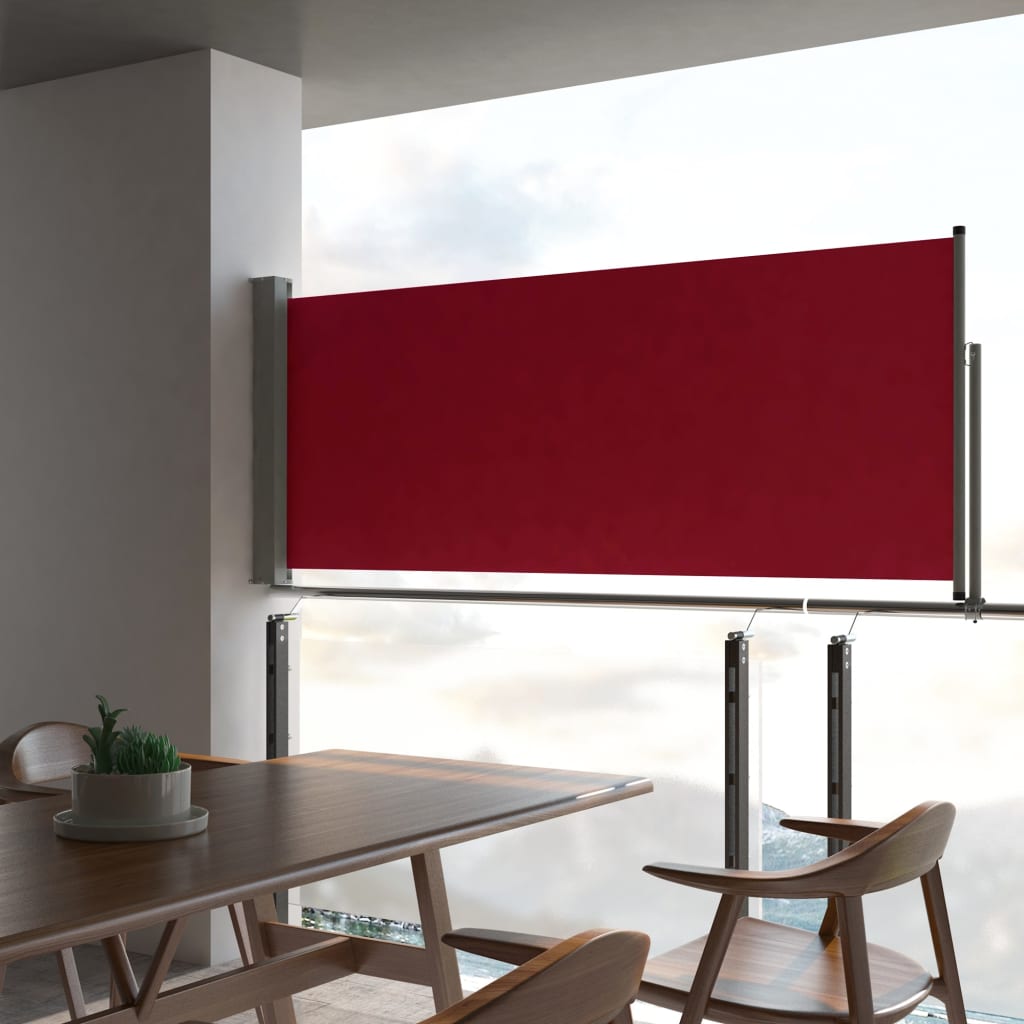 Toldo lateral | toldo parasol retráctil de jardín o terraza rojo 100x300 cm cfw77059
