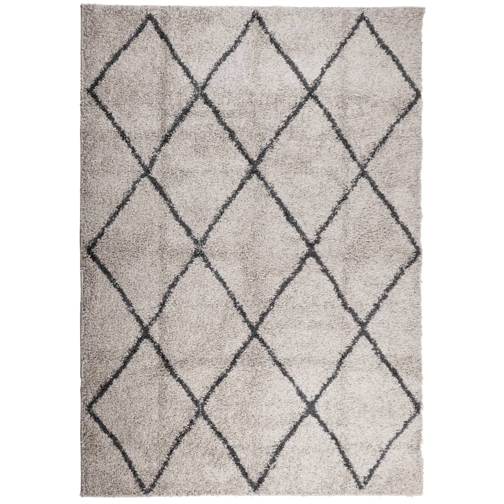 Alfombra de salón | alfombra de pelo largo moderna beige y antracita 120x170 cm cfw66139
