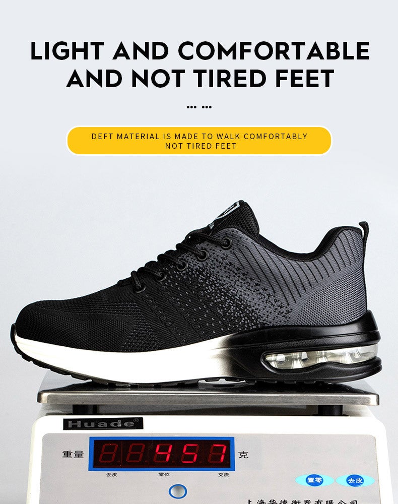 Chaussures de Securité Hommes Femmes Legere Basket de Securite Respirante Confortable Chaussure de Travail avec Embout en Acier Noir Taille 41 - 7