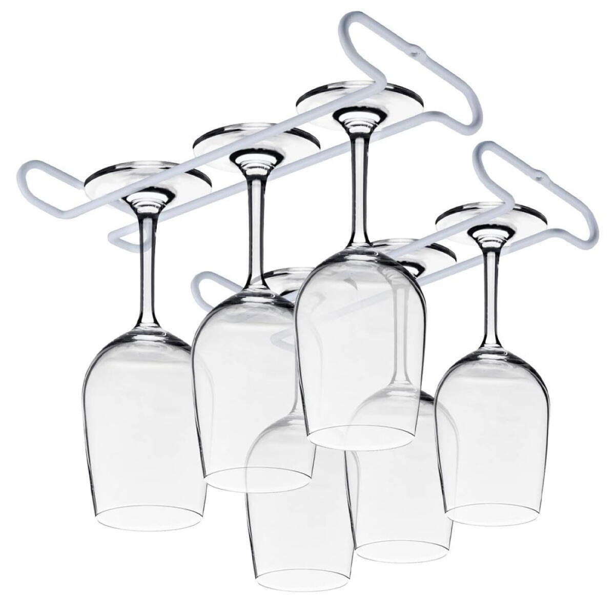 25 cm stojak na kieliszki do wina pod szafką, półka do przechowywania kieliszków, dwuczęściowy zestaw do barku kuchennego (biały)