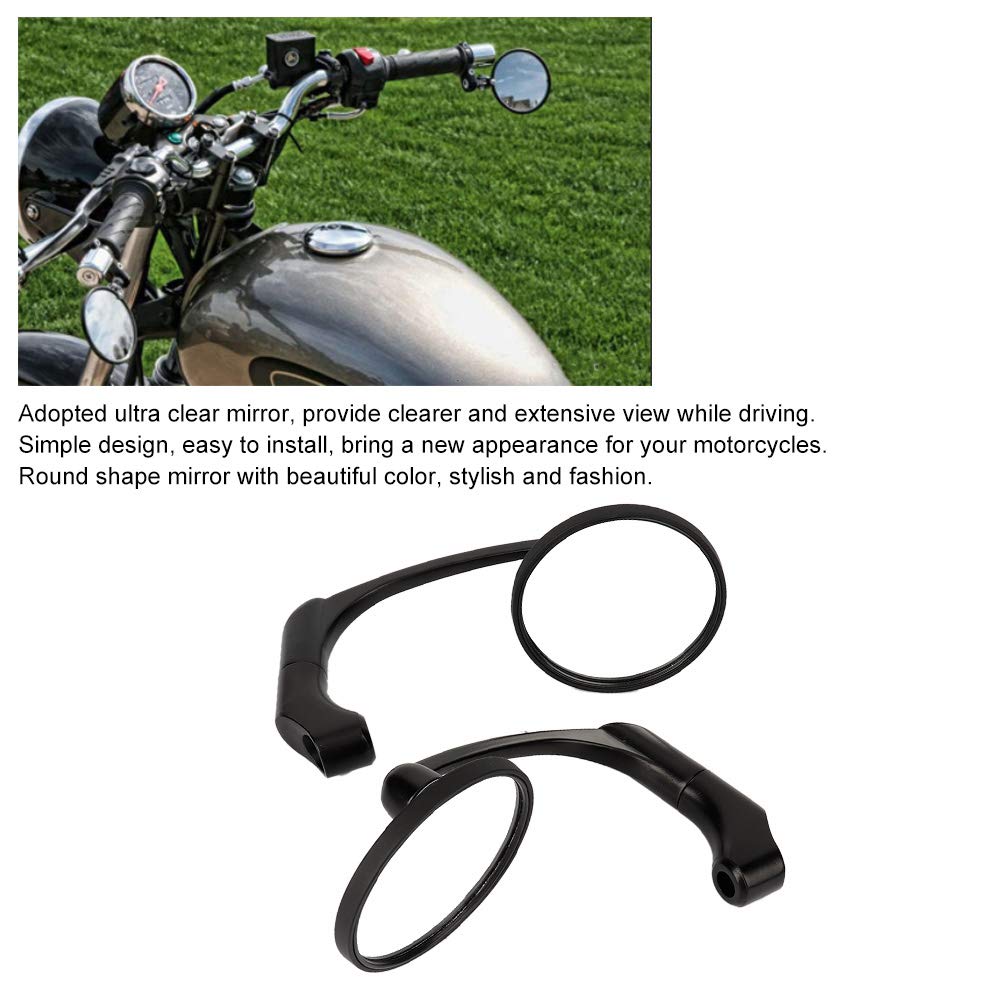 Specchietto retrovisore universale rotondo in vetro riflettente modificato per motocicletta - 6