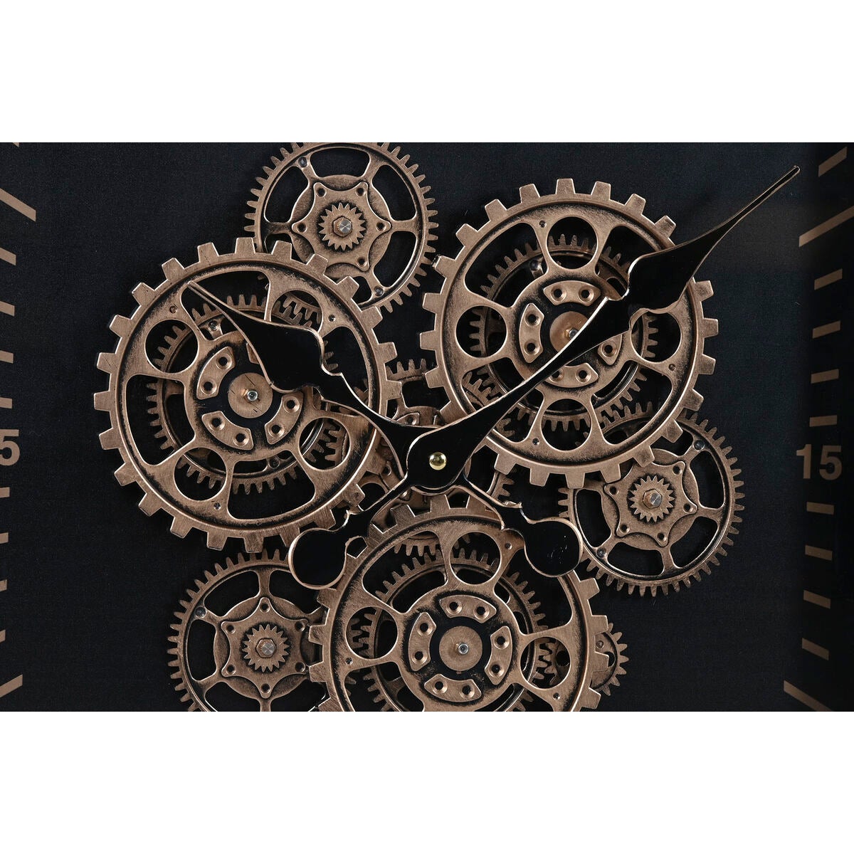 Orologio da Parete Home ESPRIT Nero Dorato Metallo Cristallo 80 x 8 x 80 cm - 3