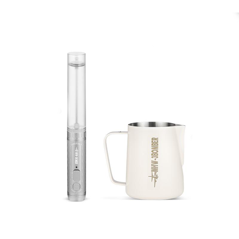 Dianoo Pichet à Lait En Acier Inoxydable Plaqué De Titane Tasse à Café Crémeuse Latte Café Cappuccino Au Lait Bleu 600ml