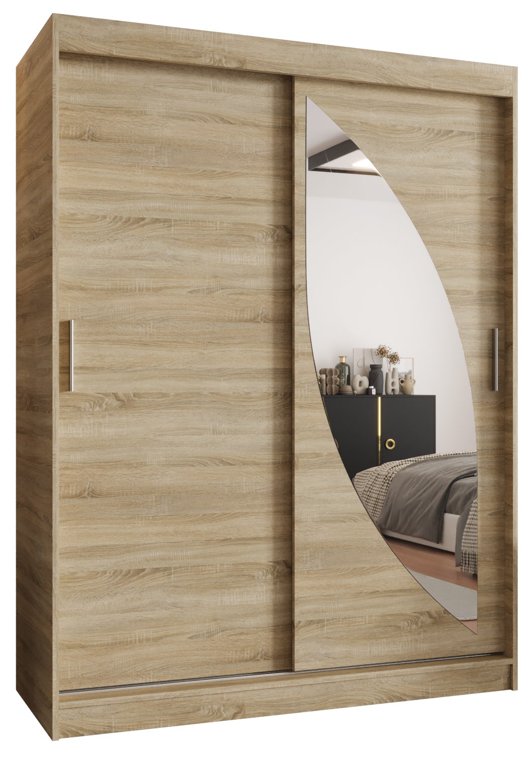 Szafa przesuwna garderoba MILO 150 x 62 x 200 cm Sonoma