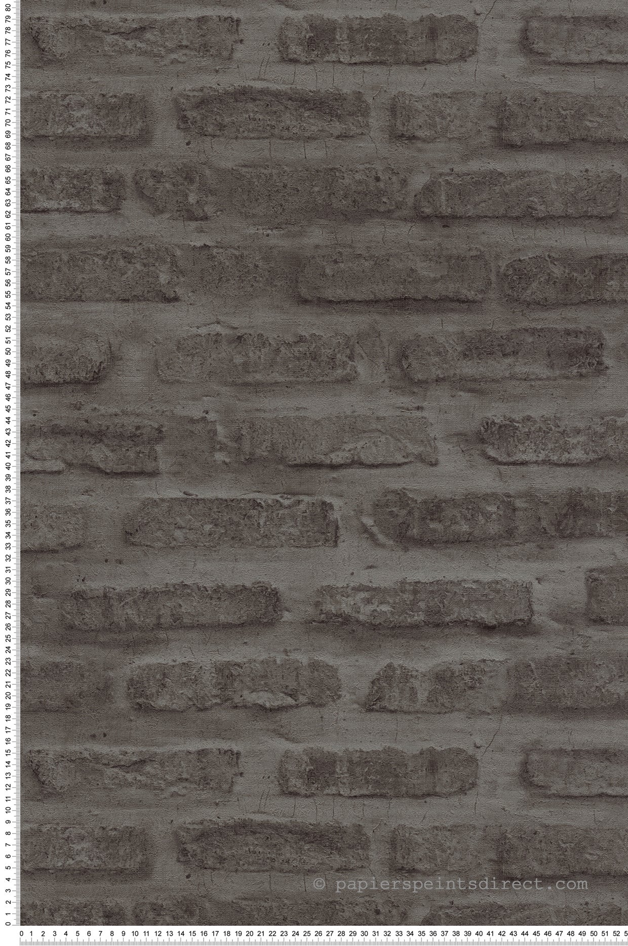 Tapeta ceglana ściana ciemnoszarym - 53 cm x 10.05 m - LIVINGWALLS
