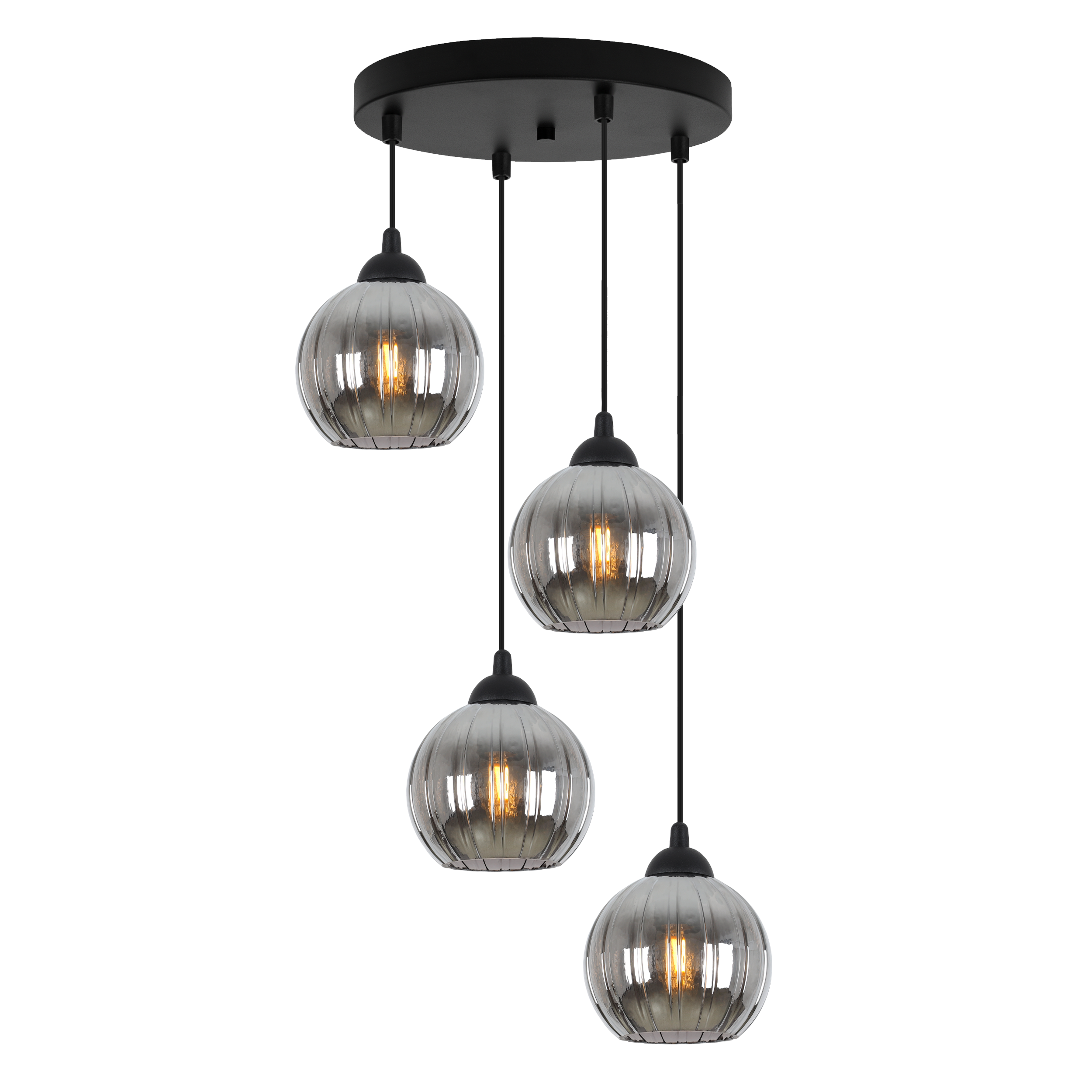 Lampa sufitowa wisząca okrągła Costa loft 4xE27 klosz kula grafitowa Light Home LH