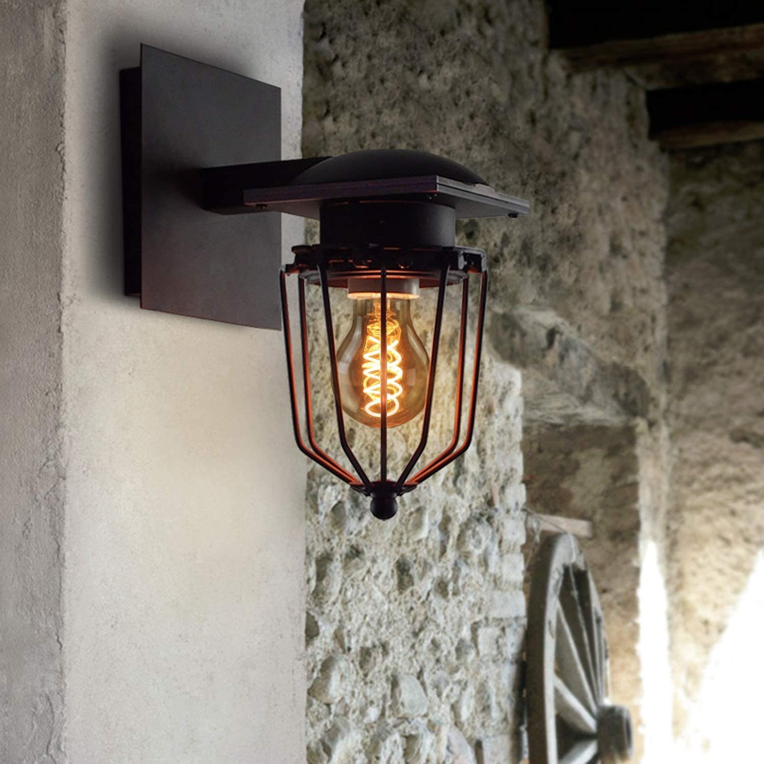 NETTLIFE Lot de 1 ampoules LED E27 vintage : ampoule à filament blanc chaud A60 2200K Edison rétro 4W décorative antique économie d'énergie éclairage - 3