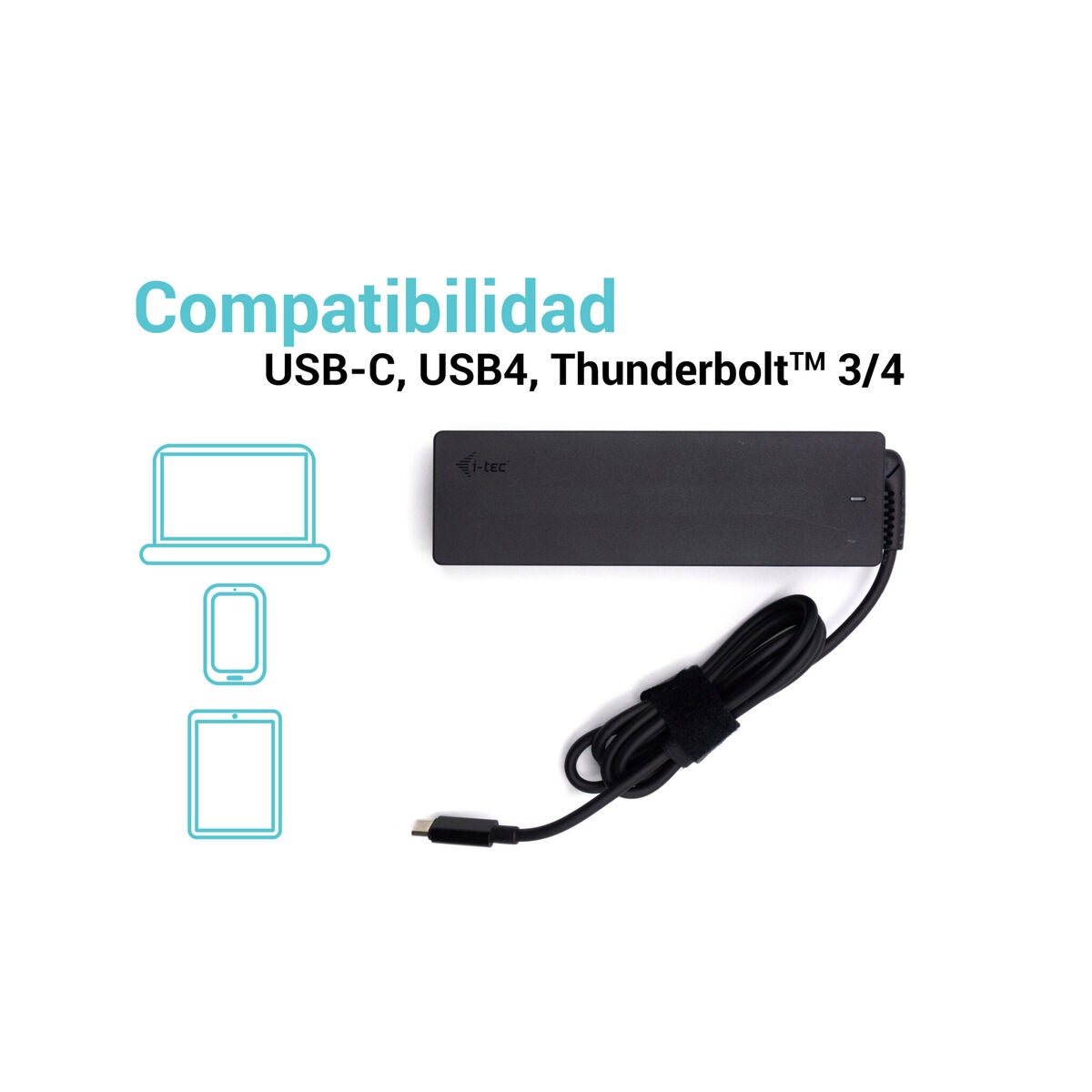 Ładowarka uniwersalna i-tec USB-C PD 3.0 100W kompaktowa i bezpieczna czarna