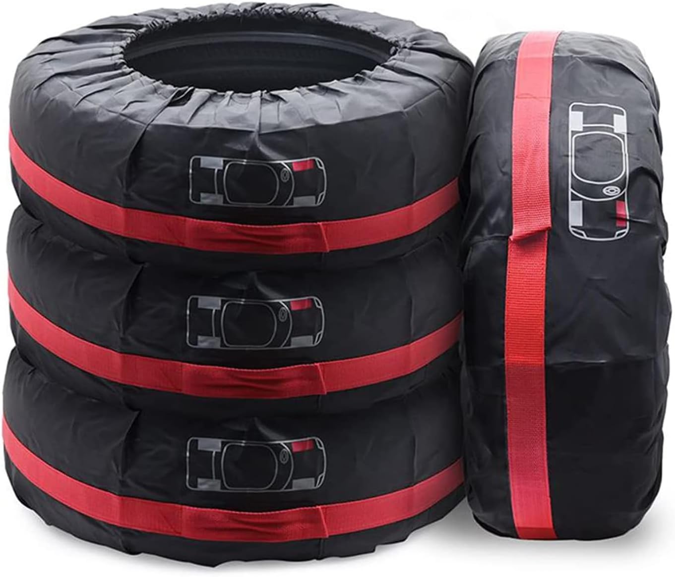 4-pak pokrowców na opony o średnicy 13-18" (65 cm), wodoodporny pokrowiec na koło zapasowe, ochraniacz koła samochodowego